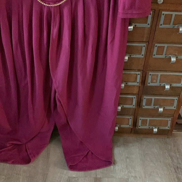 Vintage Two Piece Gold Chain Purple Cotton Elastic Jacket and Pants Size Large - Picture 3 of 13